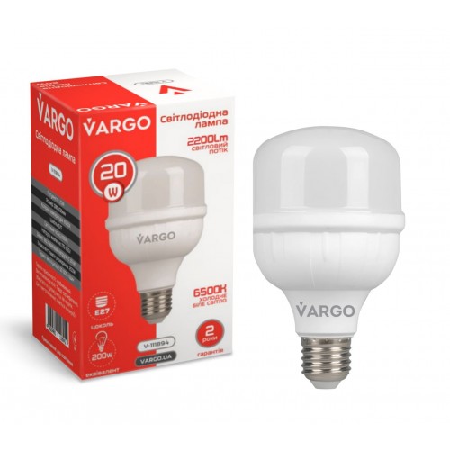 LED лампа VARGO 20W E27 6500K
